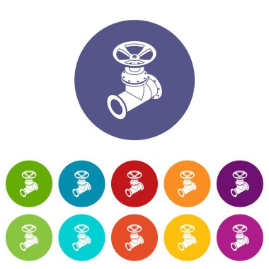 Gaz boru simgeler vektör renk ayarla