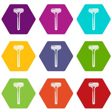 9 vektör kadın jilet Icons set