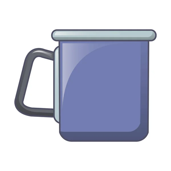 Kemping acél csésze ikon, rajzfilm stílusú — Stock Vector