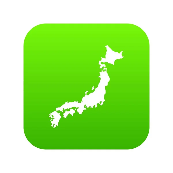 Mappa del Giappone icona digitale verde — Vettoriale Stock