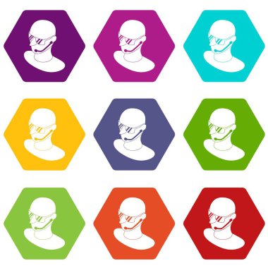 9 vektör güvenlik adam Icons set