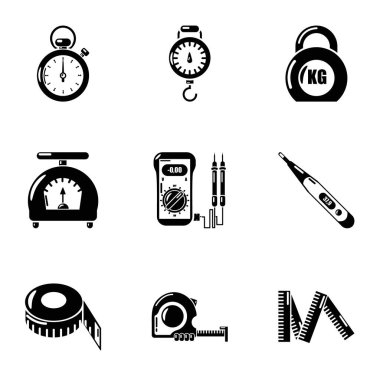 Quantify icons set, simple style clipart