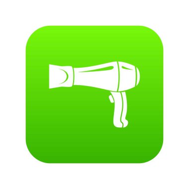 Saç kurutma makinesi yeşil simge vektör