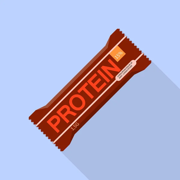 New protein bar icon, flat style — Stock Vector