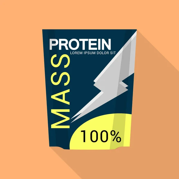 Ícone de proteína de massa, estilo plano — Vetor de Stock