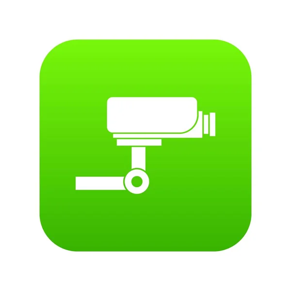 CCTV camera pictogram digitale groen — Stockvector