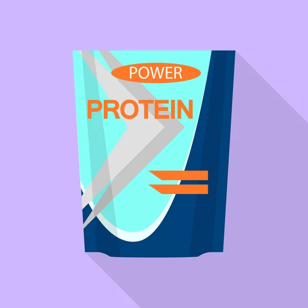 Power protein pack icon, flat style — Stock Vector