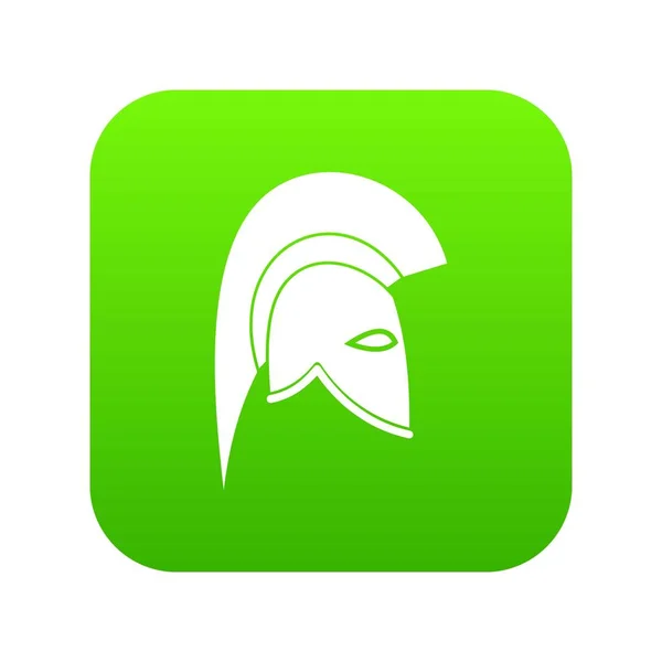 Icono casco romano digital verde — Vector de stock