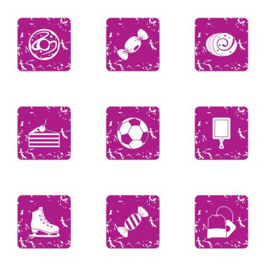 Yemleri parti simgeler kümesi, grunge tarzı