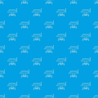Tıbbi yatak desen vektör kesintisiz mavi