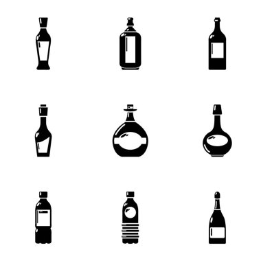 Alkol imbik Icons set, basit tarzı