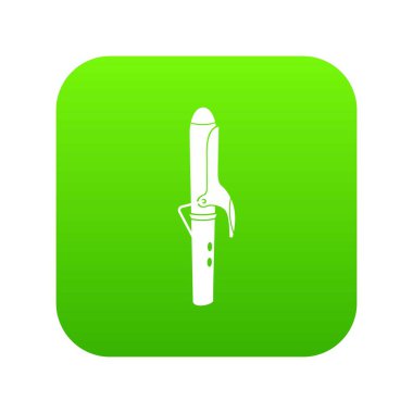 Saç Kıvırıcı yeşil simge vektör