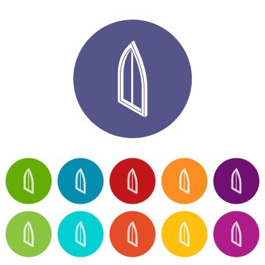 Keskin köşe pencere çerçeve simgeler vektör renk ayarla