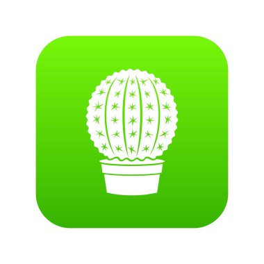 Echinocactus yeşil simge vektör