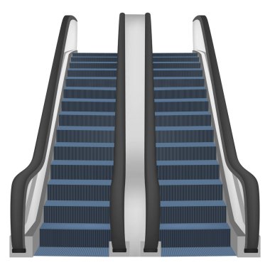 Çift yürüyen merdiven mockup, gerçekçi