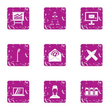 İçeriden bilgi simgeler kümesi, grunge tarzı