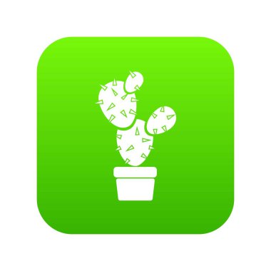 Çöl kaktüs yeşil simge vektör