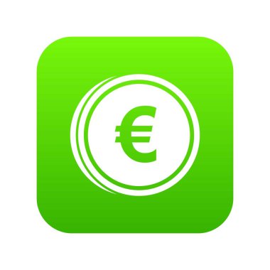 Euro sikke simge dijital yeşil