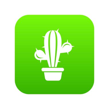 Yerli kaktüs yeşil simge vektör