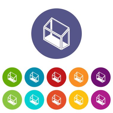 Balkon pencere çerçeve simgeler vektör renk ayarla