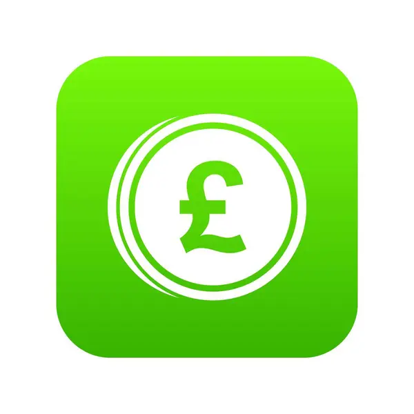 Coins of pound icon digital green — Stock Vector