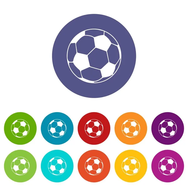 Soccer ball icons set vector color — Stock Vector
