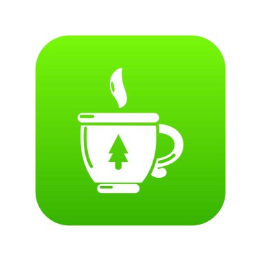 Fincan çay simgesi, basit siyah stil