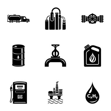 Petrol Icons set, basit tarzı