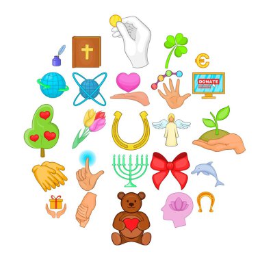 Huyluluk Icons set, karikatür tarzı