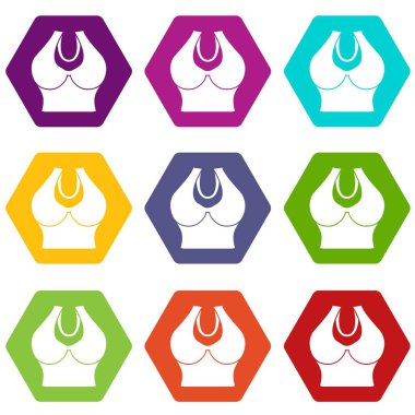 9 vektör büyük sütyen Icons set