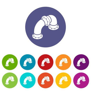 Eğri boru simgeler kümesi vektör renk