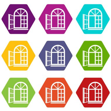 9 vektör pencere çerçeve Icons set