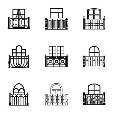 Bölmesi Icons set, basit tarzı