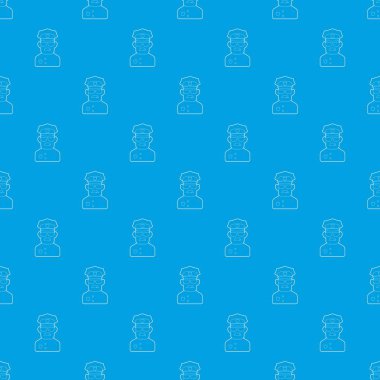 Polis desen vektör kesintisiz mavi