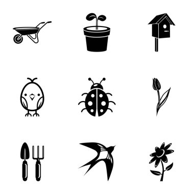 Bitki gıda Icons set, basit tarzı