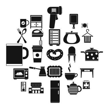 Mutfak Icons set, basit tarzı