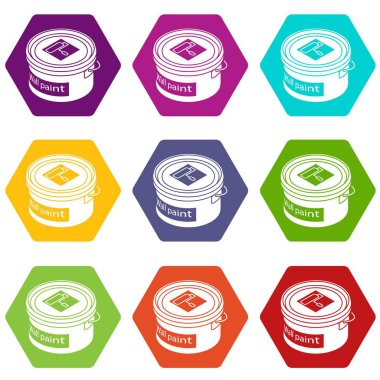 9 vektör duvar boya kovası Icons set