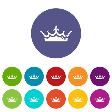 Ortaçağ taç simgeler vektör renk ayarla