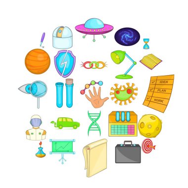 Yetkinlik Icons set, karikatür tarzı