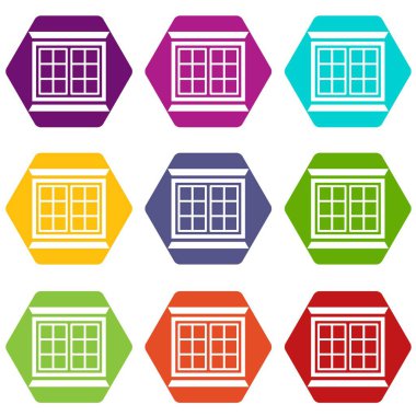 9 vektör modern pencere çerçeve Icons set