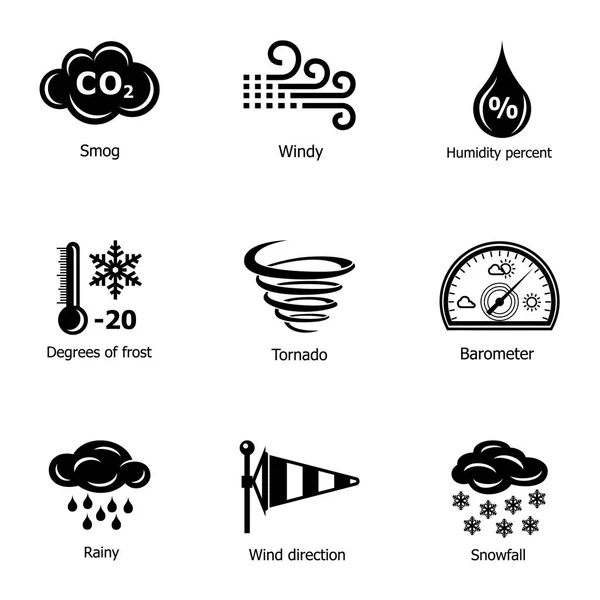 Conjunto de iconos de congelación, estilo simple — Vector de stock