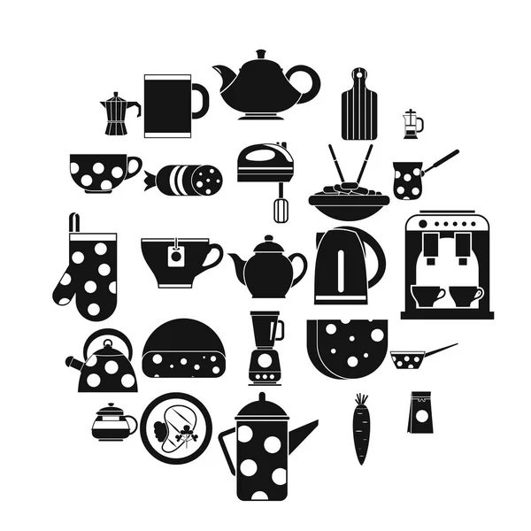 Canteen icons set, simple style — Stock Vector