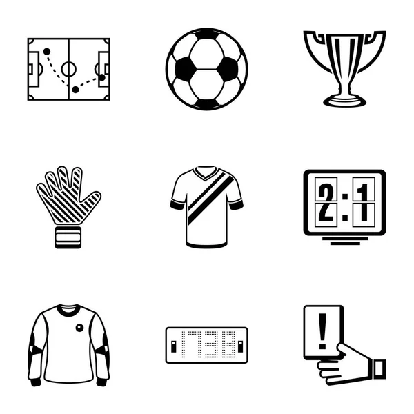 Sada fotbal nástrojů ikony, jednoduchý styl — Stockový vektor