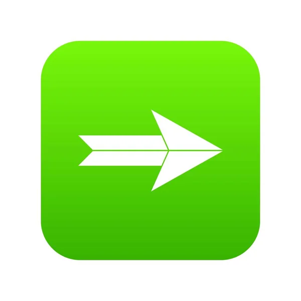Icono de flecha grande verde digital — Vector de stock