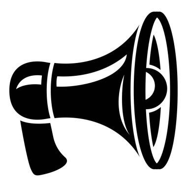 Retro megafon simgesi, basit tarzı