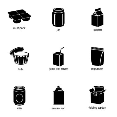 İçme kapasitesi Icons set, basit tarzı