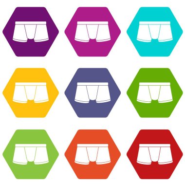 9 vektör boxer külot Icons set