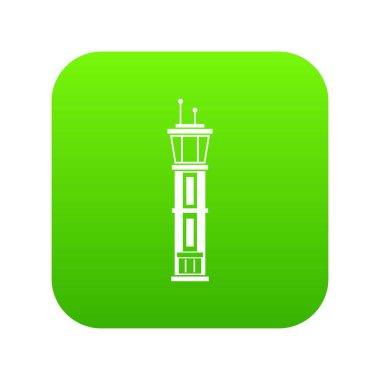 Havaalanı kontrol kulesi simgesi dijital yeşil