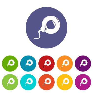 Fertilizasyon yumurta simgeler vektör renk ayarla