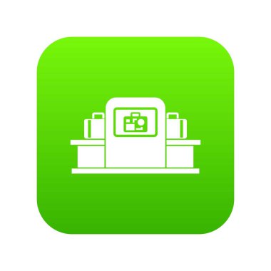 Havaalanı Bagaj tarayıcı simgesini dijital yeşil